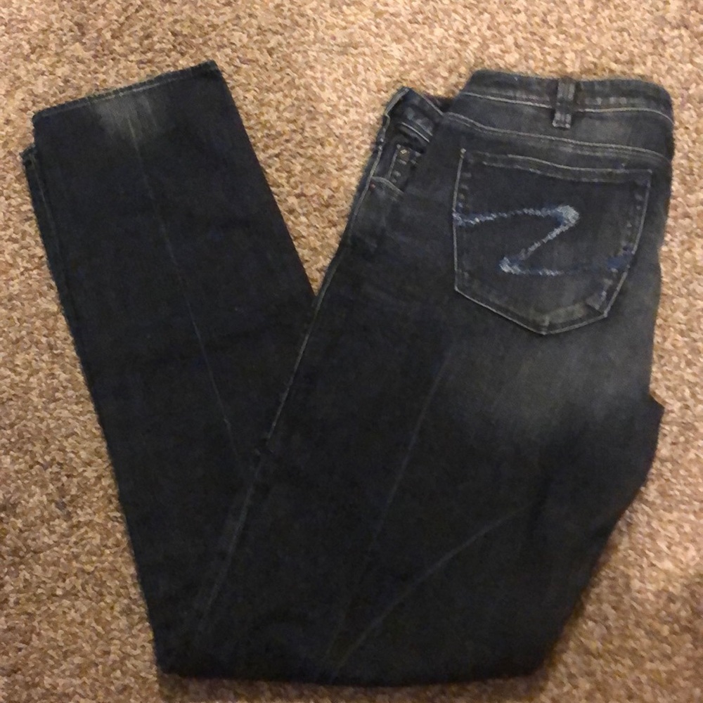 Silver jeans.